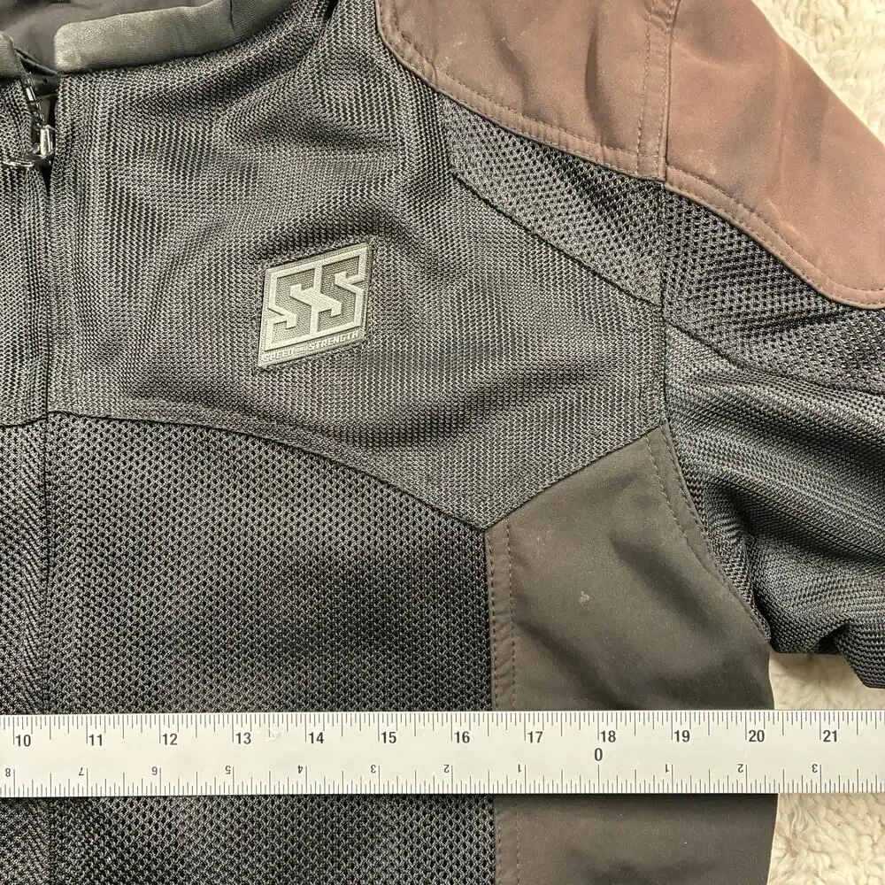 Speed & Strength Midnight Express Jacket Mens Large Mesh Vault Armor Motorcycle
